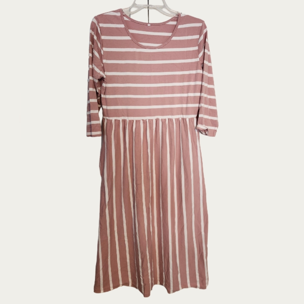 Striped Pink and White Women's Dress